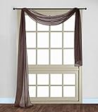 Gorgeous Home *DIFFERENT SOLID COLORS* AND ALSO *ANIMAL PRINT* 1PC SCARF VALANCE SOFT SHEER VOILE WINDOW TOPPER SWAG PANEL CURTAIN 216