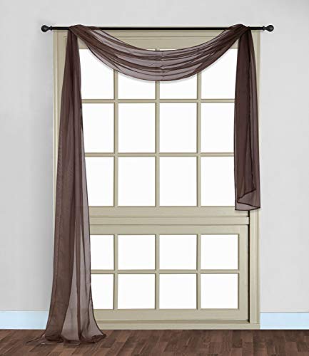 Gorgeous Home Linen 1PC Scarf Valance Soft Sheer Voile Window Topper Swag Panel Curtain 216