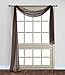 Gorgeous Home *DIFFERENT SOLID COLORS* AND ALSO *ANIMAL PRINT* 1PC SCARF VALANCE SOFT SHEER VOILE WINDOW TOPPER SWAG PANEL CURTAIN 216" LONG (CHOCOLATE BROWN)