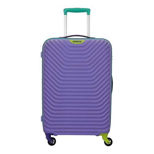 Image of American Tourister Splash SP 66 cm Check-in Polypropylene (PP) Hard 8 Wheels Spinner Kid Luggage /Suitcase /Trolley Bag for Travel (Violet Tulip)