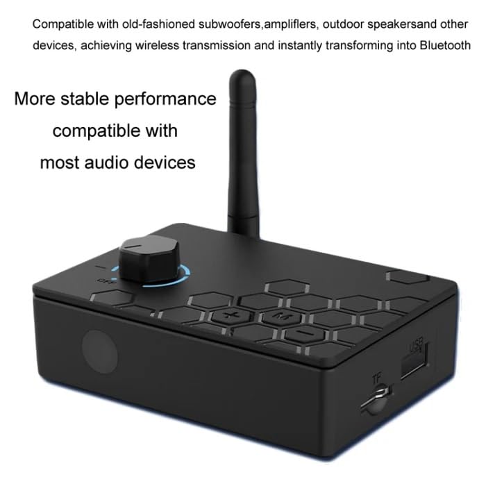 Image of MICROWARE Bluetooth 5.4 Receiver Digital to Analog Card U Disk Converter Adapter with Remote Control(Coaxial Conversion)