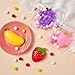 JOYIN 4 Pcs Fruit Taba Squishy Toys, Soft Squeeze Fidgets, Banana, Grape, Strawberry, Peach Fufu Squishy Toys, Cute Taba Squishy Toys for Kids, Party Favors & Gifts