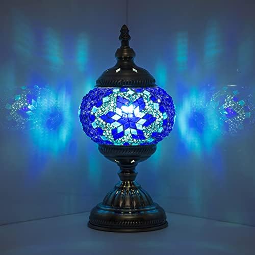 Anton Turkish Moroccan Mosaic Lamp Bedside Table lamp Night Lights with Bronze Base