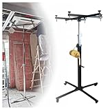 80kg耐荷重 ドライウォールリフト 手動リフトジャッキ 装飾吊り上げ設置機 折りたたみ式 ブレーキキャスター付き 石膏ボード設置 エアコン取付 照明工事 工事用機器 (3.5m)