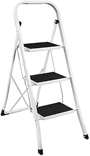 Home Vida 3-Step Steel Portable Folding Heavy Duty Ladder - Multi-Colour