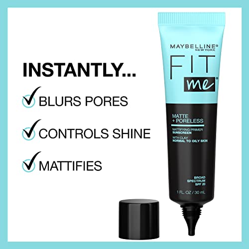 Maybelline Fit Me Matte + Poreless Liquid Foundation Classic Ivory And Fit Me Mattifying Primer Bundle #TOP5