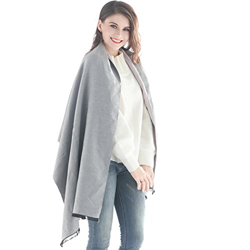 Chicer - Pashmina - Donna grigio Grey Taglia unica...