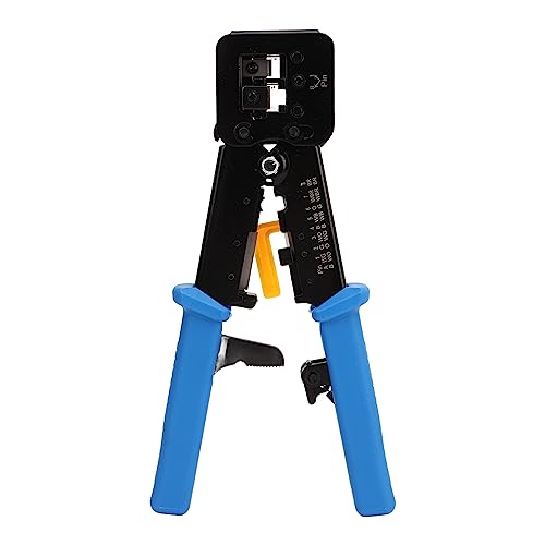 Ethernet Crimper Herramienta de Ahorro de Mano Obra Precisa para RJ45 Cat5 Cat5e, Alicates Duraderos para Puentes Ethernet y Cables Telefónicos