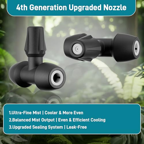 20FT Misters for Outside Patio – 2026 4th Gen Upgraded 4 Mist Nozzles Outdoor Misting System with Mister Kit - Gazebo Mister System for Garden Backyard Deck Greenhouse by Aothotop - Image 2