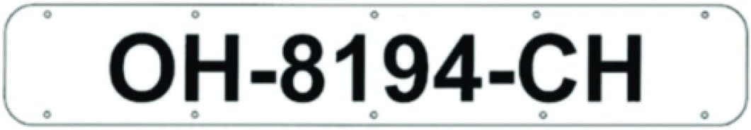 BERNARD ENGRAVING Registration Plate White, Pair