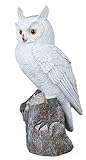 Formano Eule Owl Eulen-Figur Deko-Kautz Herbsteule Herbstdeko/Weihnachten Schneeeule Wintereule Weiß Stehend 38cm Groß