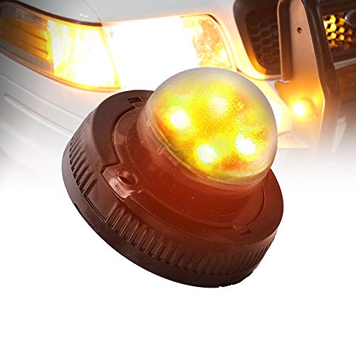 LAMPHUS SnakeEye II SEHA14 LED Hideaway Strobe Warning Lights [SAE Class 3] [33 Modes] [4 Watt] [Weatherproof] Flashing Lights for Police & Firefighter Emergency Vehicles - Amber
