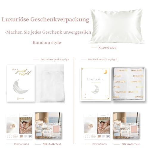 townssilk Beidseitig 100% 19momme Pure Maulbeerseide Kissenbezug für Haar und Haut Gesundheit… – Ansicht 8