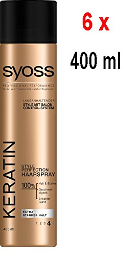 Laque kératine Syoss lot de 6 pour fixer les cheveux rebelles sans résidus tenue 48h