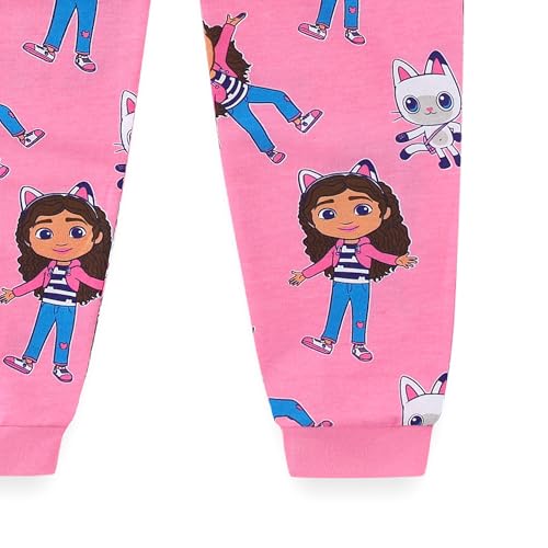 Image of DREAMWORKS GABBY'S DOLLHOUSE Girls 2 Piece Long Sleeve Shirt and French Terry Pants Set for Toddler and Big Kids