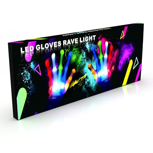 LED Gloves,LED Finger Gloves,LED Gloves for Kids,Toys for 3-12 Year Old Boys Girls,Lights Up Gloves 5 Color/6 Mode