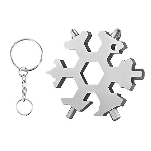 1 Stück Multifunktionswerkzeug Werkzeug Tragbares 18 in 1 Schneeflocken Multitool Werkzeug Edelstahl Werkzeug Cover
