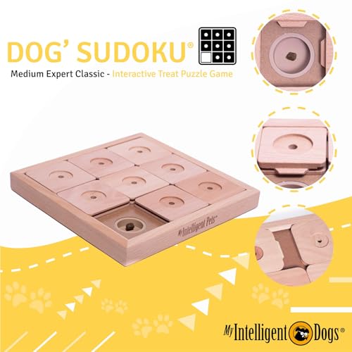 My Intelligent Dogs Interaktives Hundespielzeug Intelligenz, Hundepuzzle - Intelligenzspielzeug für Hunde Mentalen Auslastung - Interaktives Spielzeug Hund, Denkspiele für Hunde Sudoku M Expert