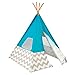KidKraft Deluxe Bamboo & Canvas Play Teepee, Children's Furniture – Turquoise & Chevron Print