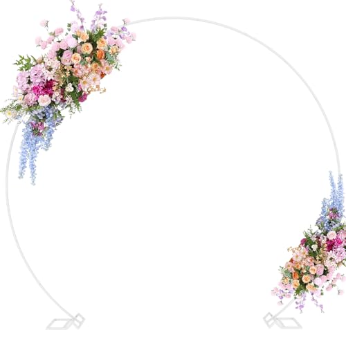 Image of Round Backdrop Stand 9.2ft, Round Balloon Arch Stand, White Circle Arch