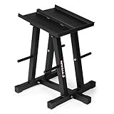Titan Fitness Dumbbell Stand and Plate Tree, 260 LB Capacity, Organize Classic Dumbbells, Power Blocks, Loose Plates, Home Gym Storage Rack
