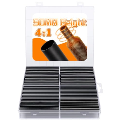 100 Pezzi Guaine Termorestringenti - 90mm Lunghe, 4:1 Restringimento, Impermeabili, Per Cavi Elettrici - Foto 7