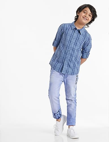 Image of Amazon Brand - Jam & Honey Boys Boys 100% Cotton Printed Full Sleeves Shirt | Age 2-12 Years