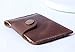 Handmade Vintage Leather Wallet - Slim Front Pocket Credit Card Holder, Hand-Stitched Genuine Cowhide Wallet for Men & Women, Holds 4-8 Cards + Cash (Dark brown stitching, Small Flap Wallet)