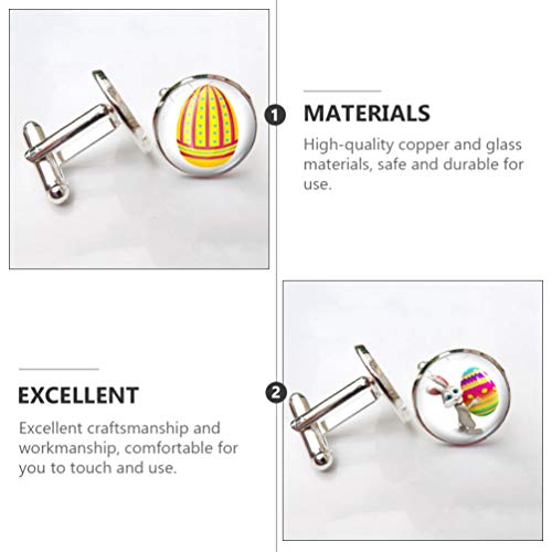 SOIMISS Páscoa Páscoa Coelho de Vidro Abotoaduras para Homens Marido Pais Abotoaduras Jóias Dia Dos