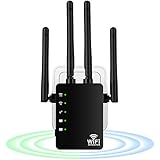 【Superschnelle 1200 Mbit/s】Mit einer Geschwindigkeit von bis zu 1200Mbit/s verlängert er das WLAN-Signal einwandfrei in bisher unerreichte oder schwer zu verkabelnde Bereiche und sorgt für einen stabilen Empfang für Computer, Laptops, Smartphones und Mediaplayer.