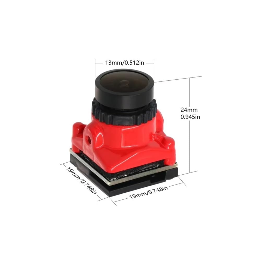 FPV 1/8'' Obiettivo Starlight 1800TVL 2.1mm NTSC e PAL (commutabile) 4:3 16:9 WDR for RC FPV Racing Drone(1800TVL 2.1mm Red)