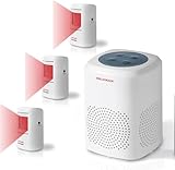 S SELDORAUK Hund Barking Alarm, Hundegebell Bewegungsmelder, 110dB, 6 Hundebellen, Drahtlos Infrarot, Besucher Erinnerung, Abschreckung Dieben,Wildtieren,Für Innenhof,Haus(1 Empfänger+3 Detektor)