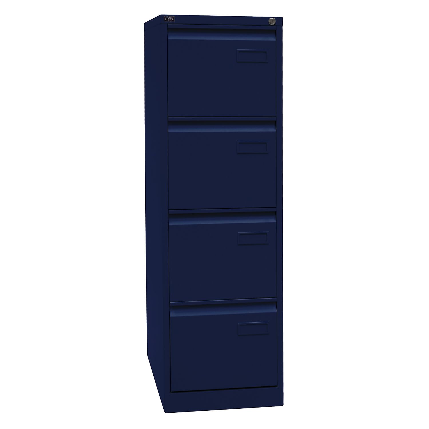 Bisley LIGHT Hängeregistraturschrank, einbahnig, DIN A4, 4 HR-Schubladen, Metall, 639 Oxfordblau, 62.2 x 41.3 x 132.1 cm