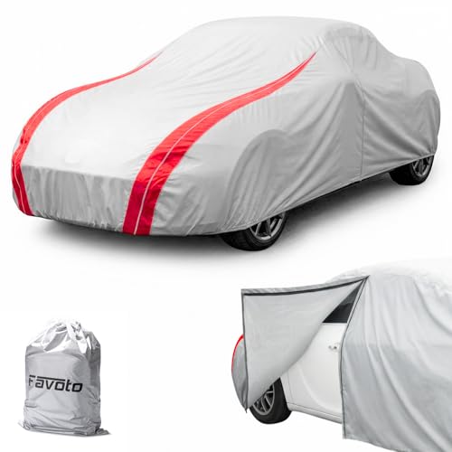 Image of Favoto Waterproof Car Cover Outdoor - Custom Fit for Mazda MX-5 Miata 1989-2025 Outdoor All Weather for Automobiles Sun Rain Dust Protection Full Exterior Cover with Door Zipper