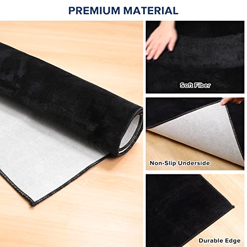 Qqpony Chair Mat For Hard Floor, 63"X51" Office Chair Mat For Hard Surface, Flannel Fabric Chair Mat For Hardwood Floors, Protector Floor Desk Rug For Home Office (Black) #TOP2