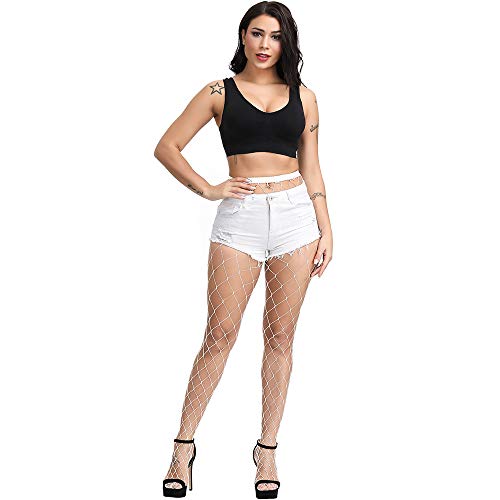 CozyWow Fishnet Tights for Women, High Waist Footed Fishnet Stockings Soft and Stretchy, Womens Patterned Tights 10+ Colors3