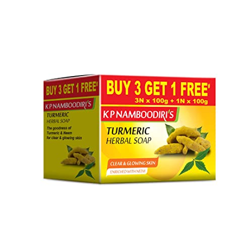 Image of K.P. NAMBOODIRI S Turmeric Herbal Soap 100g - Pack of 2