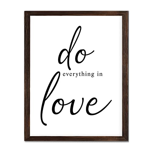 Plaque en bois Do Everything in Love cadre rustique salon 40x50 cm