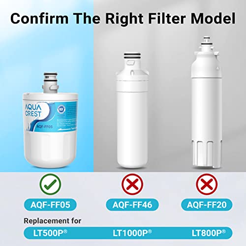 AQUA CREST 5231JA2002A Refrigerator Water Filter, Replacement for LG® LT500P®, ADQ72910901, ADQ72910907, Kenmore® 9890, 46-9890, GEN11042FR-08, LFX25974ST, 3 Pack by AQUA CREST - Image 3