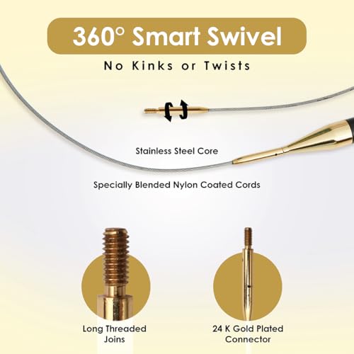 Image of Lantern Moon 360 Swivel Nylon Coated Stainless Steel Cords | 14 inch /35cm (to Make 24 inch /60cm IC Needle)