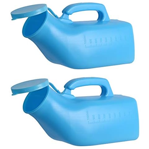 Urinals for Men Thick Firm Portable Urinal, Urine Collection for Hospital, Incontinence, Elderly, Travel Bottle and Emergency (Blue) Cover