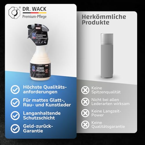 DR. WACK - S100 Leder-Pflege 500 ml - Farbloses Lederpflege Spray für Motorradbekleidung - Nässeschutz durch Bienenwachs - Für Glattleder… – Ansicht 6
