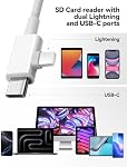SD Card Reader for iPhone USB C & Lightening Dual Connectors SD Card Adapter Plug&Play for microSD, SD Cards or USB-A, USB-C Trail Camera Memory Reader Supports iPhone 15 16 Mac MacBook iPad