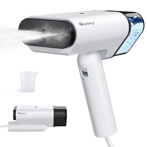 Raelunyi Handheld Steamer for Clothes, Foldable Travel Steamer with Portable Size, 25 Second Fast Heat-up, 1100W Garment Steamer, Horizontal & Vertical Steaming - 360° leak-proof visible tank