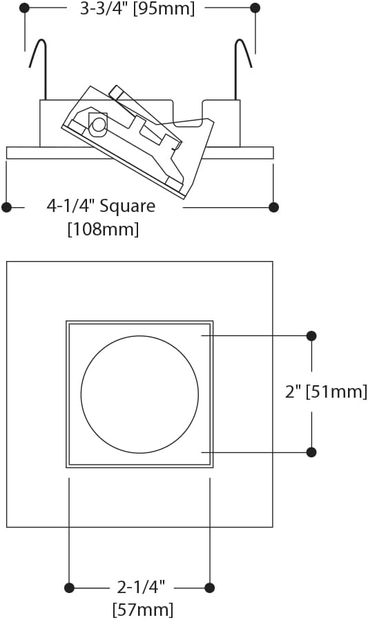 Halo Recessed 3013SN 3-Inch Adjustable 15-Degree Square Gimbal Trim, Satin Nickel