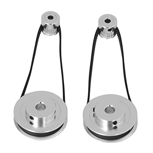 Zahnriemenscheibensatz, Zahnriemenscheibensatz 20 Zähne 60 Zähne Aluminium-Synchronrad mit 280 Mm Länge und 6 Mm Breite Zahnriemen für 3D, (20 t 5 mm (0,2 Zoll) plus 60 t 8 mm