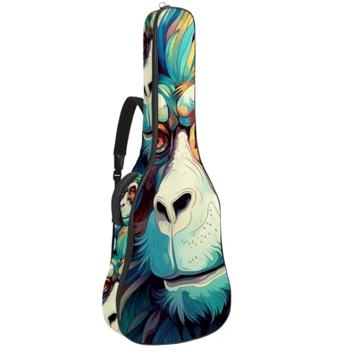 Sac de transport étanche pour guitare acoustique singe coloré anti-rayures