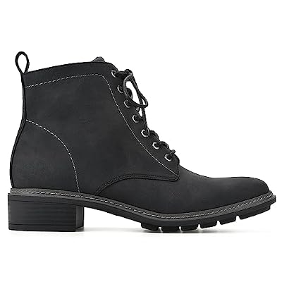 CLIFFS BY WHITE MOUNTAIN Women's Shoes Eligible Stacked Heel Lace-Up Ankle Bootie