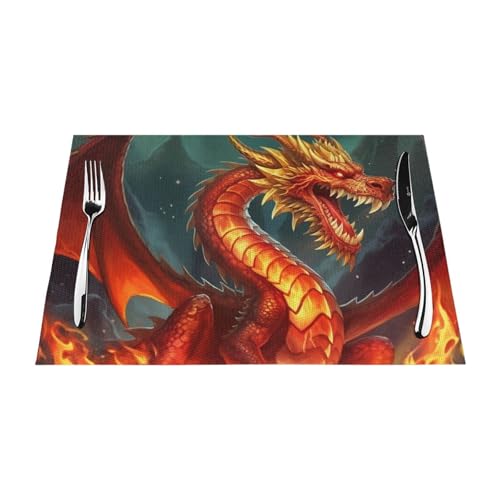 Sets de table thermorésistants et antidérapants motif dragon - 3