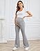 PACBREEZE Women's Maternity Flare Pants, Lounge Casual Pajamas Pants, Stretchy Bootcut Pregnancy Pants, S-XXL(Heather Gray, Small)